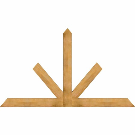 Ekena Millwork Saratoga Rough Sawn Timber Gable Bracket, Western Red Cedar, 96"W x 56"H x 4"D x 6"F, 14/12 Pitch GBW096X56X0406SAR00RWR